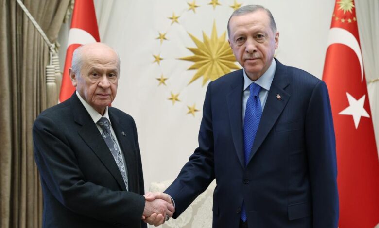 Cumhurbaşkanı Erdoğan, MHP Genel Başkanı Bahçeli ile görüştü 1 AW852312 02 |