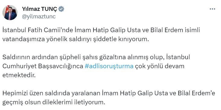 bakan tunc fatih camii imamina saldiri adli sorusturma cok yonlu devam etmektedir cdd970f |