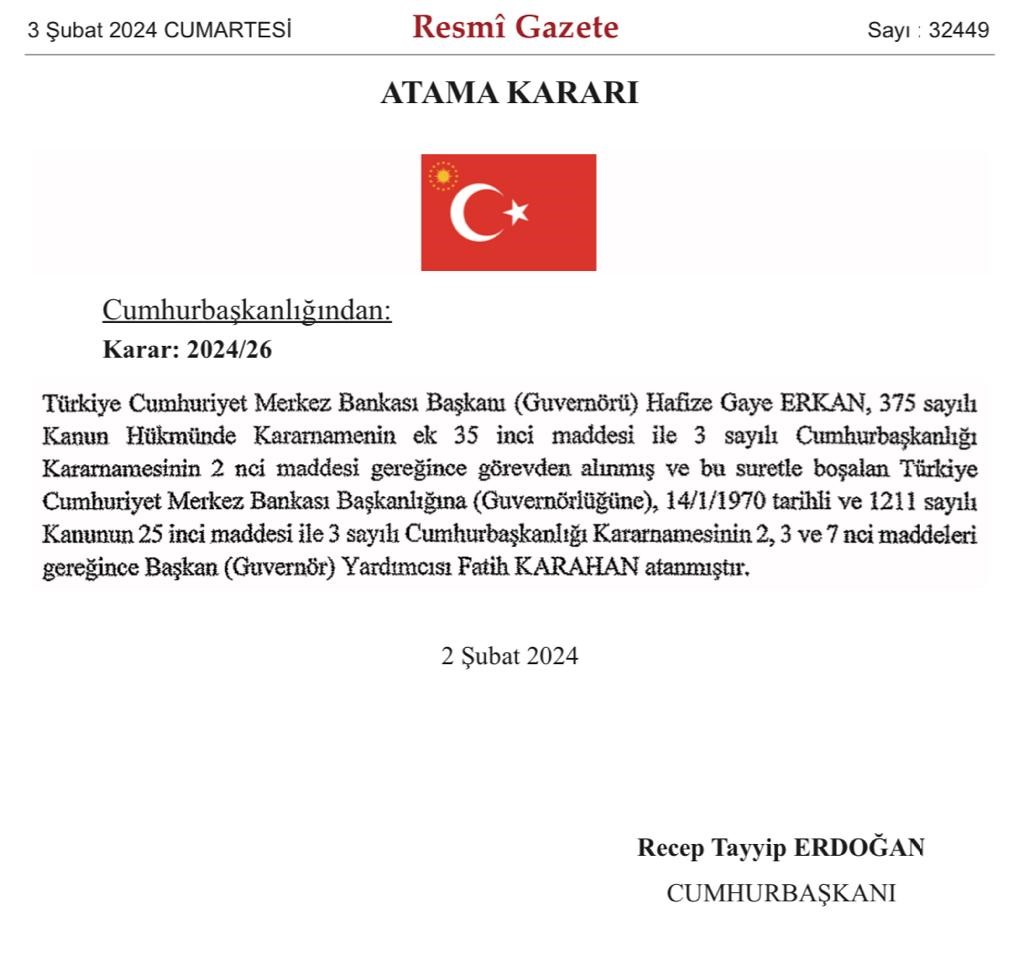 merkez bankasi baskanligina fatih karahan atandi 6132350 |