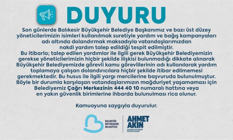 buyuksehirin adini kullanarak yardim talep edenlere dikkat 1 |