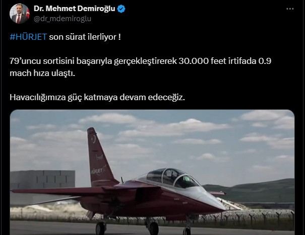 HÜRJET 30 bin feet irtifada 0.9 mach hıza ulaştı 1 hurjet 30 bin feet irtifada 09 mach hiza ulasti 264cf37 |