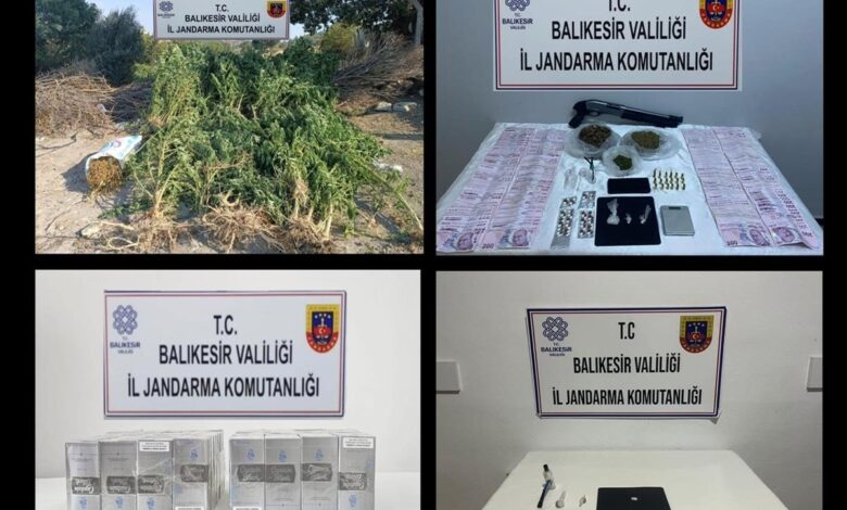 balikesirde kacakcilik ve uyusturucu madde suclarina yonelik operasyon 5352088 |