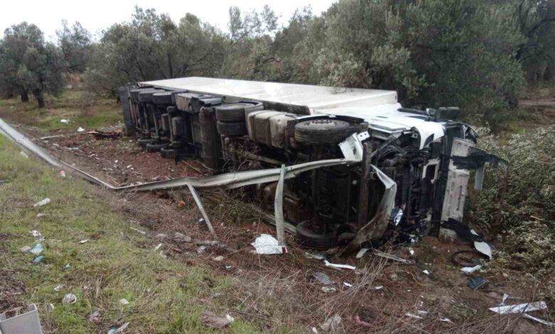 yabanci plakali tir karsi seride gecerek hendege yuvarlandi c8844ba |