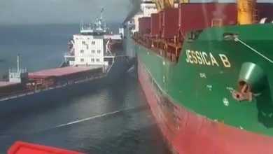 limandan cikan gemi baska bir gemiye carpti o anlar kamerada 58119860024c |