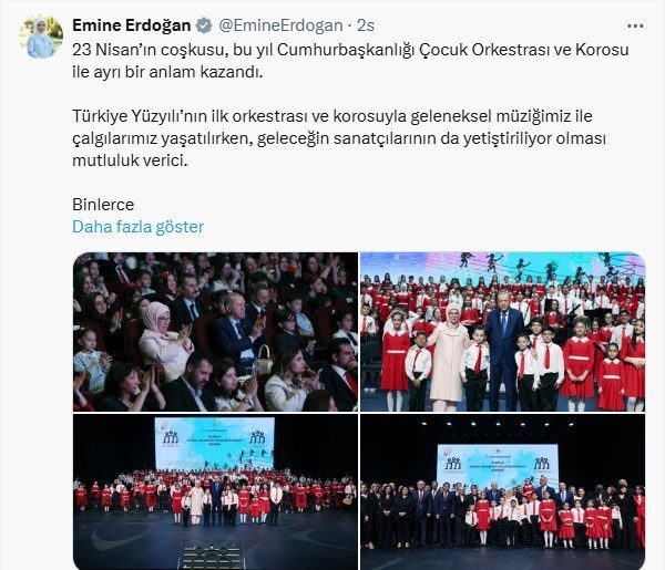 emine erdogandan cumhurbaskanligi cocuk orkestrasi ve korosu paylasimi e1de06dcad90 |