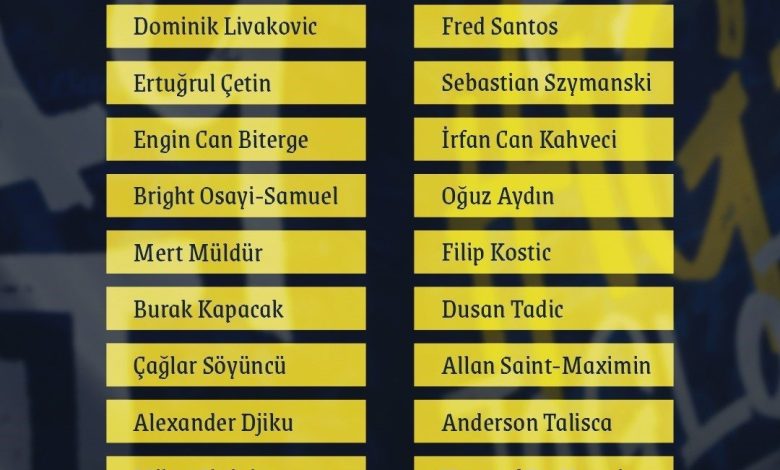 Fenerbahçe’nin, Sivasspor maçı kamp kadrosu açıklandı 1 fenerbahcenin sivasspor maci kamp kadrosu aciklandi 868831bcb236 |