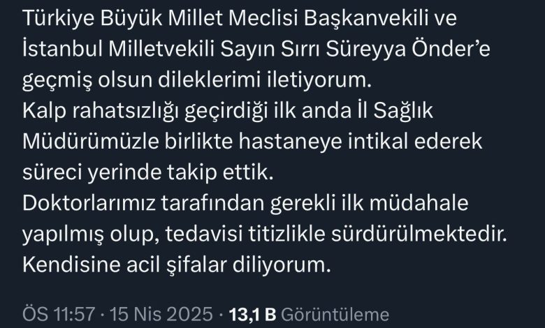 istanbul valisi davut gul sirri sureyya onderin durumu hakkinda paylasimda bulundu 62b3756aec55 |