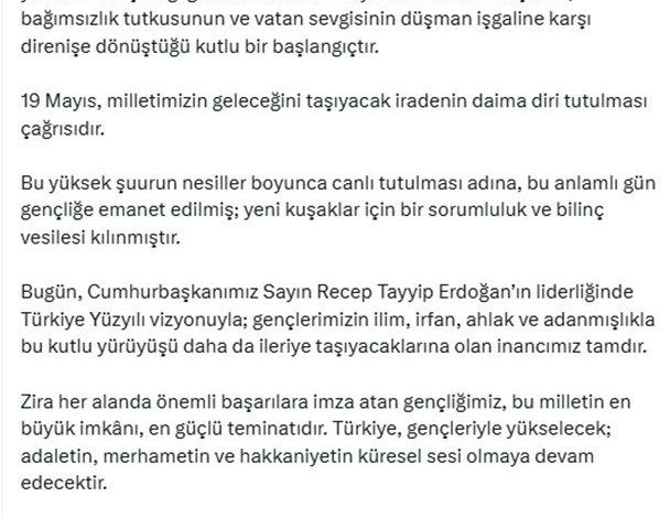 Fahrettin Altun’dan 19 Mayıs mesajı: "Milletimizin istiklal ve istikbal kararlılığıdır" 1 fahrettin altundan 19 mayis mesaji milletimizin istiklal ve istikbal kararliligidir e5144bdf2069 |