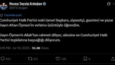 cumhurbaskani erdogandan altan oymen icin taziye mesaji 02f495723d72 |
