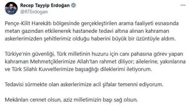 cumhurbaskani erdogandan pence kilit bolgesindeki sehitler icin taziye mesaji ce208d38abb4 |