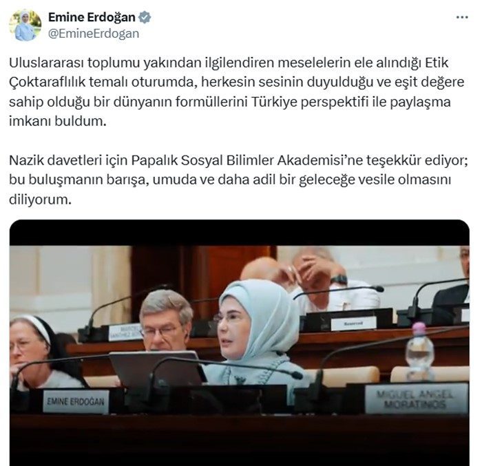 emine erdogandan kardeslik temelli ekonomi etik cok taraflilik konferansina iliskin paylasim 3cd4280c0e08 |