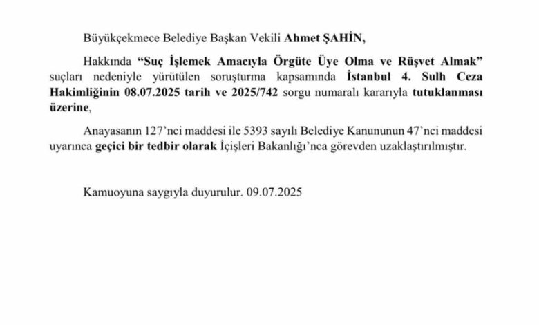 icisleri bakanligi adana buyuksehir belediye baskani ve buyukcekmece belediye baskan vekili gorevden uzaklastirildigini acikladi 0df4210de5fe |