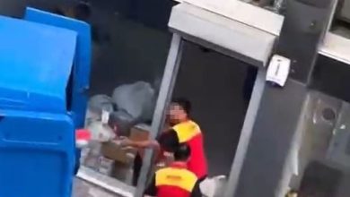 kargo firmasi calisanlari kolileri kamyona firlatarak yukledi abe2a56677d3 |