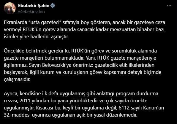 RTÜK Başkanı Şahin: "RTÜK gazete manşetleriyle ilgilenmez" 1 rtuk baskani sahin rtuk gazete mansetleriyle ilgilenmez afe9413d7906 |