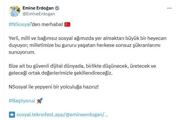 Emine Erdoğan, NSosyal’den ilk paylaşımını yaptı: 1 emine erdogan nsosyalden ilk paylasimini yapti 3a79e4cf97b2 |