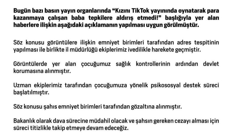 aile ve sosyal hizmetler bakanligi tiktokta dans ettirilen kizi devlet korumasina aldi ecee83da25ca |