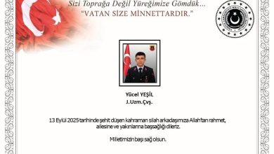 msbden sehit uzman cavus yucel yesil icin bassagligi mesaji d5372803f8b3 |