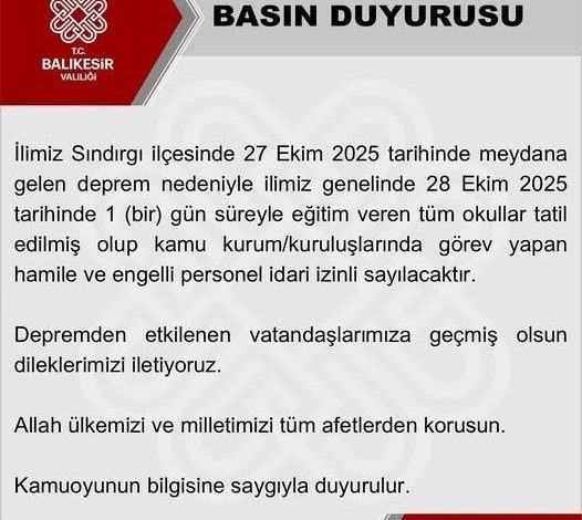 Balıkesir’de okullar deprem nedeniyle 1 gün tatil edildi 1 balikesirde okullar deprem nedeniyle 1 gun tatil edildi c6aa9f07d726 |