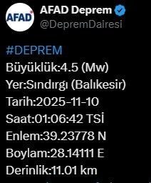 Balıkesir’de 4.5 büyüklüğünde deprem 1 balikesirde 45 buyuklugunde deprem c403d6095579 |