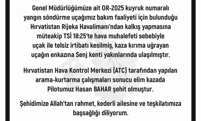 Orman Genel Müdürü Karacabey’den şehit pilot için başsağlığı mesajı 1 orman genel muduru karacabeyden sehit pilot icin bassagligi mesaji 64b4d19b8449 |