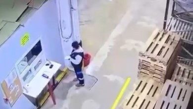 paletlerin altinda kalmaktan son anda kurtuldu 6474458aa68f |