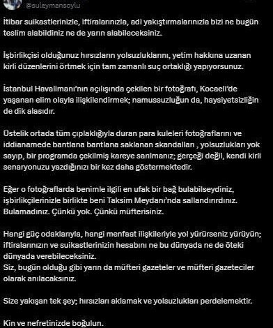 Süleyman Soylu: "Kin ve nefretinizde boğulun" 1 suleyman soylu kin ve nefretinizde bogulun b953484b7d49 |